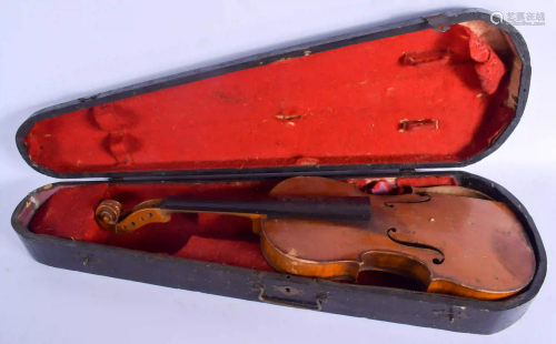 A TWO PIECE BACK VIOLIN. 57 cm long.