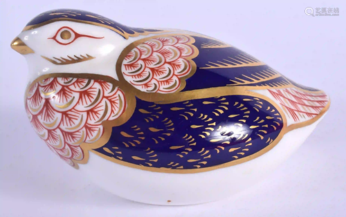 Royal Crown Derby paperweight Quail. 10cm wide.