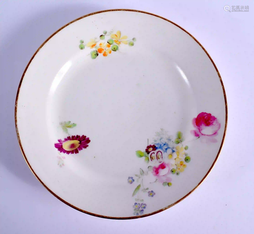 Early 19th c. Swansea plate painted with flowers ex.