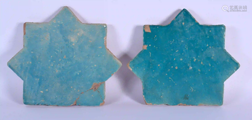 TWO 12TH/13TH CENTURY PERSIAN KASHAN TURQUOISE GLAZ…