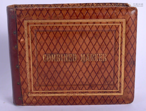 A CHARMING EDWARDIAN LEATHER BOUND COMBINED WHIST