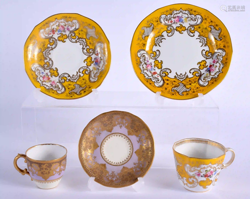 ROYAL CROWN DERBY HEAVILY GILDED SMALL CUP AND SAUCER