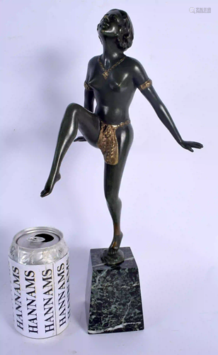 French School (C1910) Bronze, Dancing female. 35 cm