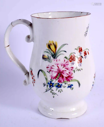 18TH C. DERBY MUG with cotton stem style decoration