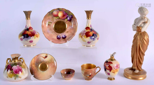 A ROYAL WORCESTER FIGURE OF JOY, pair of vases by Kitty