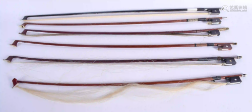 SIX VIOLIN BOWS. (6)