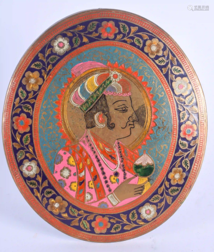 AN EARLY 20TH CENTURY PERSIAN QAJAR INDIAN ENAMELLED