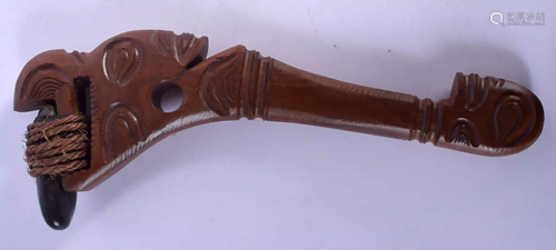 A TRIBAL MARQUESE ISLANDS HARDWOOD AXE. 27 cm long.