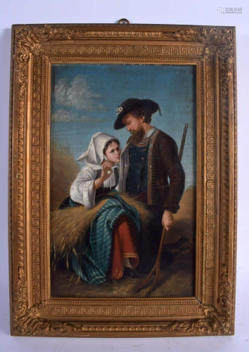European School (19th Century) Oil on canvas, Farmer