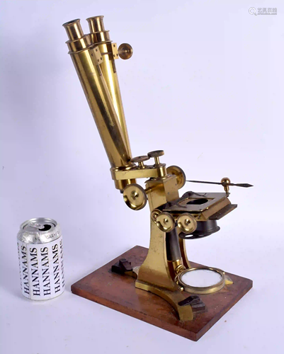 A LARGE JAMES HOW & CO OF LONDON DOUBLE MICROSCOPE…