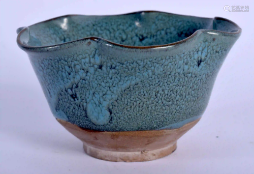 A 19TH CENTURY CHINESE ROBINS EGG GLAZED STONEWARE