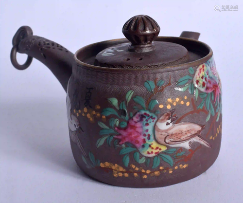 A 19TH CENTURY JAPANESE MEIJI PERIOD ENAMELLED YIXING