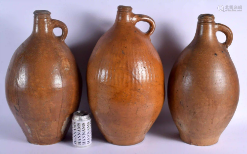 A LARGE SET OF THREE 19TH CENTURY ENGLISH STONEWARE