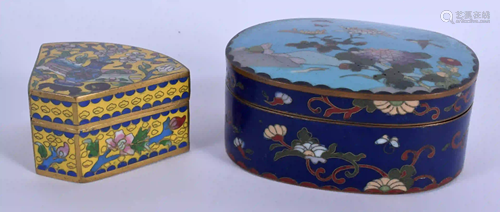 TWO EARLY 20TH CENTURY CHINESE CLOISONNE ENAMEL BOXE