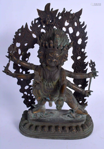 A CHINESE TIBETAN BRONZE FIGURE OF A BUDDHA 20th