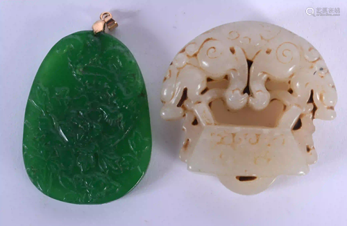 TWO CHINESE JADE ROUNDELS. (2)