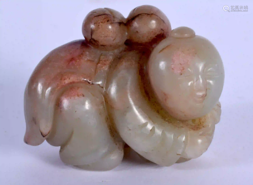 A 19TH CENTURY CHINESE JADE FIGURE OF A BOY Qing,