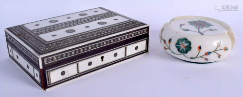 A 19TH CENTURY ANGLO INDIAN CARVED BONE BOX together