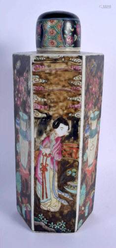 A 19TH CENTURY CHINESE FAMILLE NOIRE JAR AND COVER