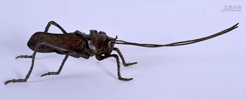 A JAPANESE BRONZE LOCUST. 10 cm long.