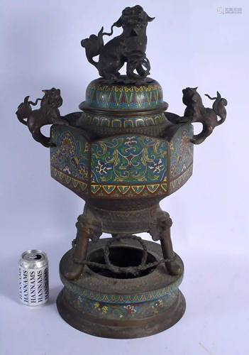 A 19TH CENTURY JAPANESE MEIJI PERIOD BRONZE CHAMPLEVE