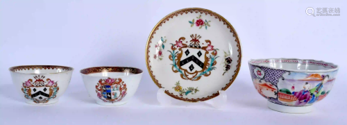TWO 18TH CENTURY CHINESE EXPORT ARMORIAL TEABOWLS