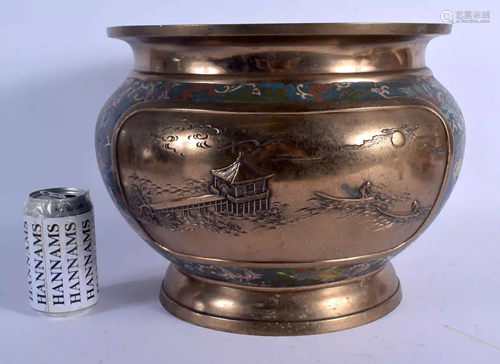 A 19TH CENTURY JAPANESE MEIJI PERIOD BRONZE JARDINIERE