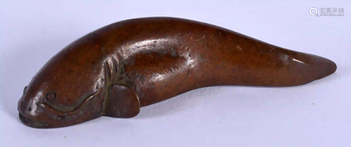 A JAPANESE BRONZE CATFISH. 5.5 cm long.