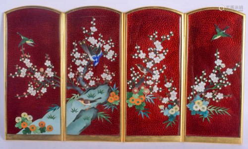 A LOVELY BOXED JAPANESE TAISHO PERIOD CLOISONNE ENAMEL