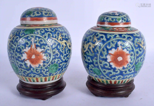 A 19TH CENTURY CHINESE PORCELAIN GINGER JARS AND COV…