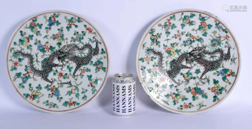A LARGE PAIR OF 19TH CENTURY CHINESE FAMILLE VERTE