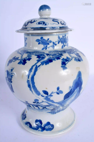 A 19TH CENTURY CHINESE BLUE AND WHITE PORCELAIN JAR A…