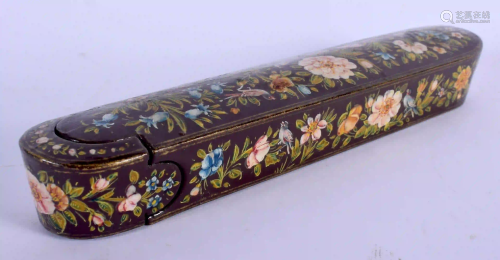 A 19TH CENTURY PERSIAN QAJAR LACQUER SLIDING PEN BOX