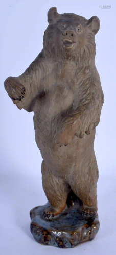 AN UNUSUAL CHINESE STONEWARE FIGURE OF A BEAR 20th