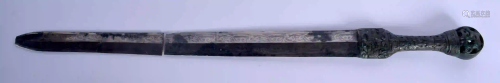 AN EXTREMELY RARE EARLY CHINESE BRONZE HANDLED SWORD