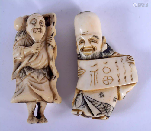 A 19TH CENTURY JAPANESE MEIJI PERIOD CARVED BONE FIGURE