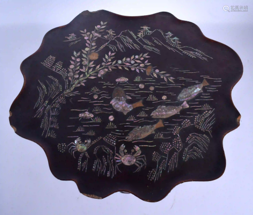 A VERY RARE 19TH CENTURY KOREAN MOTHER OF PEARL INLAID