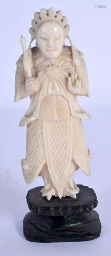 A 19TH CENTURY CHINESE CANTON BONE FIGURE OF A STAN…