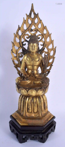 A RARE CHINESE QING DYNASTY GILT BRONZE FIGURE OF A