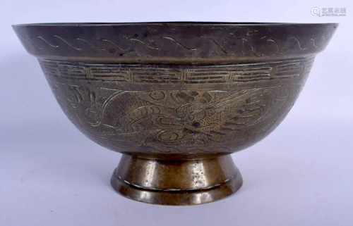 A LARGE 19TH CENTURY CHINESE BRONZE CENSER bearing