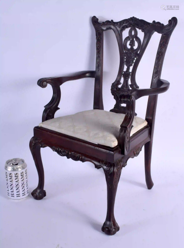 A LOVELY EDWARDIAN MAHOGANY CHILDS DOLL CHAIR m…