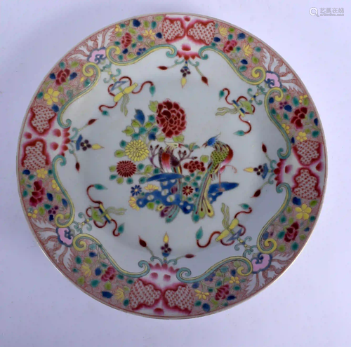 A CHINESE FAMILLE ROSE PORCELAIN PLATE 20th Century,