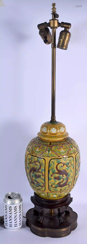 A LOVELY 19TH CENTURY CHINESE SANCAI GLAZED JAR AND