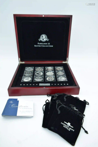The Fabulous 12 boxed collection of silver coins with