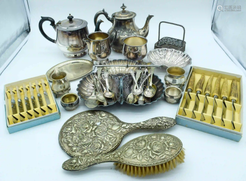 Collection of silver plated items Qty .