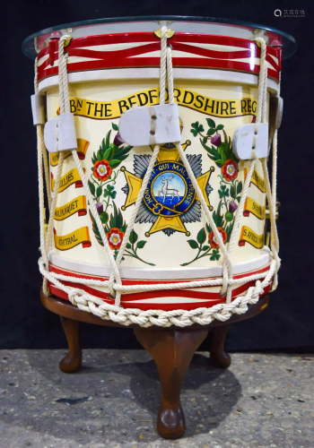 A Bedford Regiment Drum by George Potter converted to a