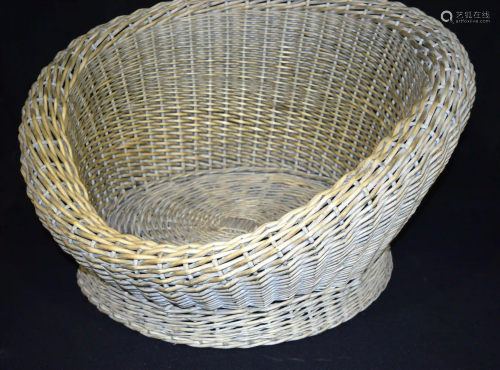 A vintage wicker dog basket 80 x 48cm.
