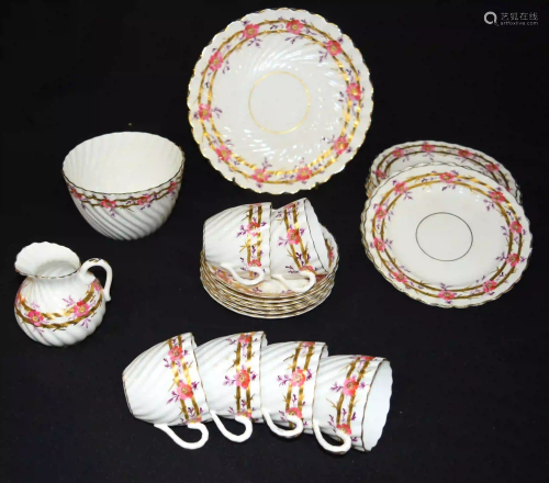 A part Tea set possibly Staffordshire decorated with