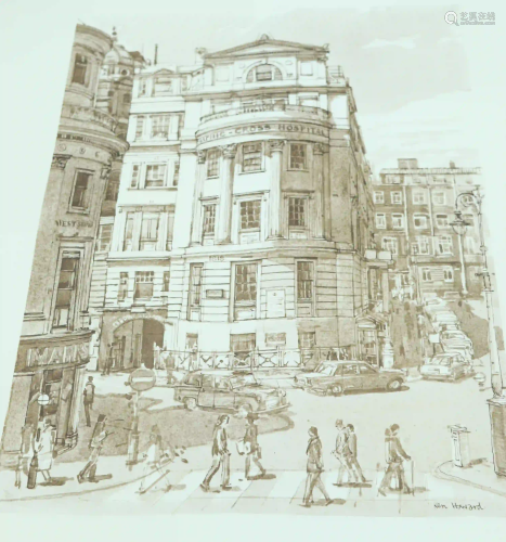 Collection of Sepia Prints Charing Cross Hospital by