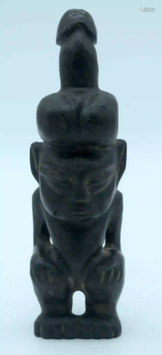 A Chinese hard stone statue of a male with a penis on